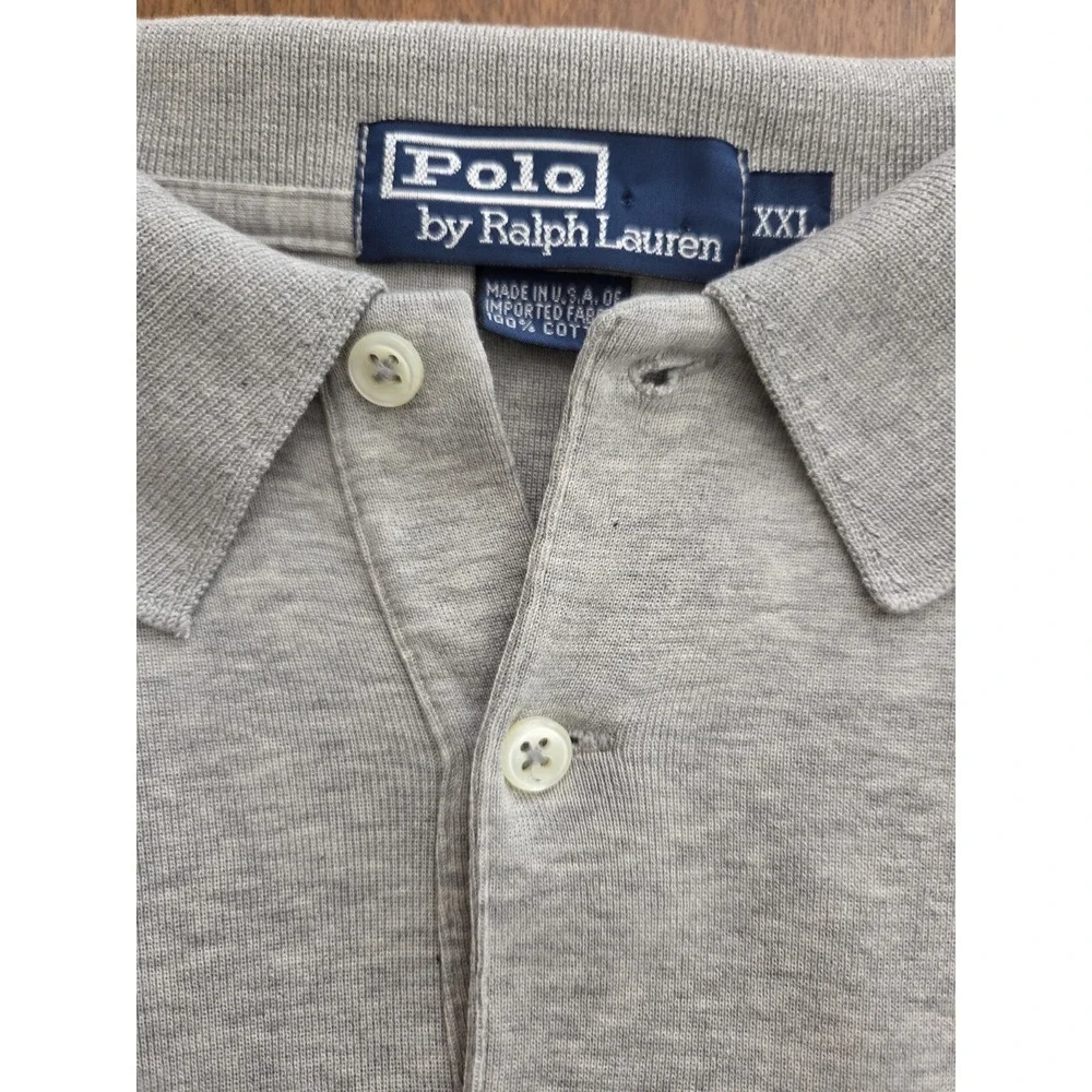 Ralph Lauren Long Sleeve Polo Shirt‎ 2xl Soft Heathered Light Grey Blue Pony